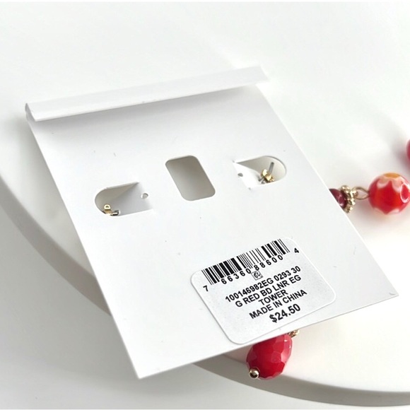 Style& Company Red Dangle Earrings. NWT - Picture 3 of 3